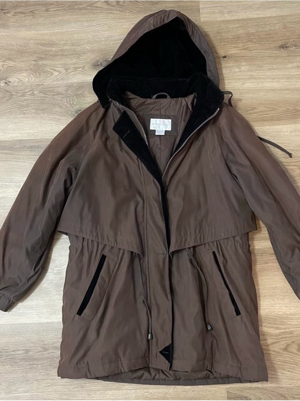 Women’s Hooded Brown Parka Jacket